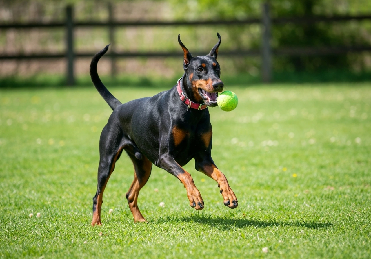 Dobermann in natural environment