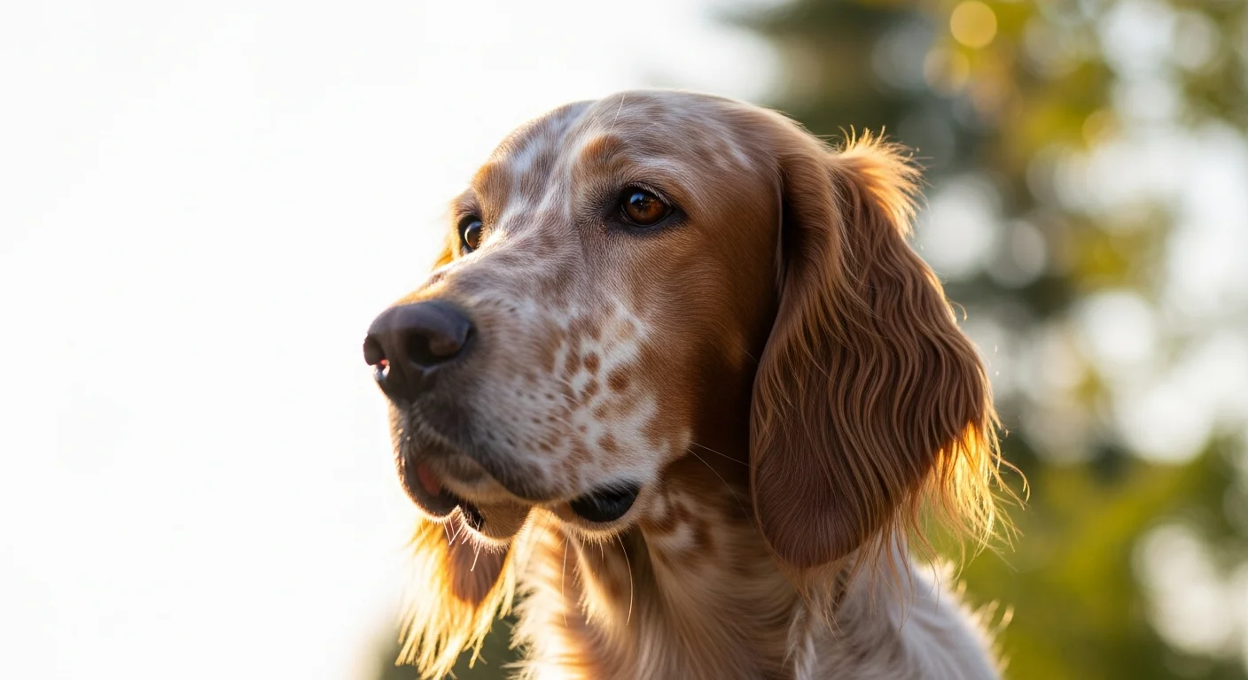 English Setter showing the characteristic ticked and flecked coat pattern